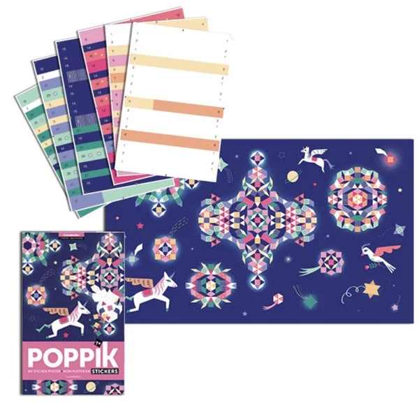 Poster Constellations enfant Poppik – 1000 stickers – Activité créative inspirée Montessori