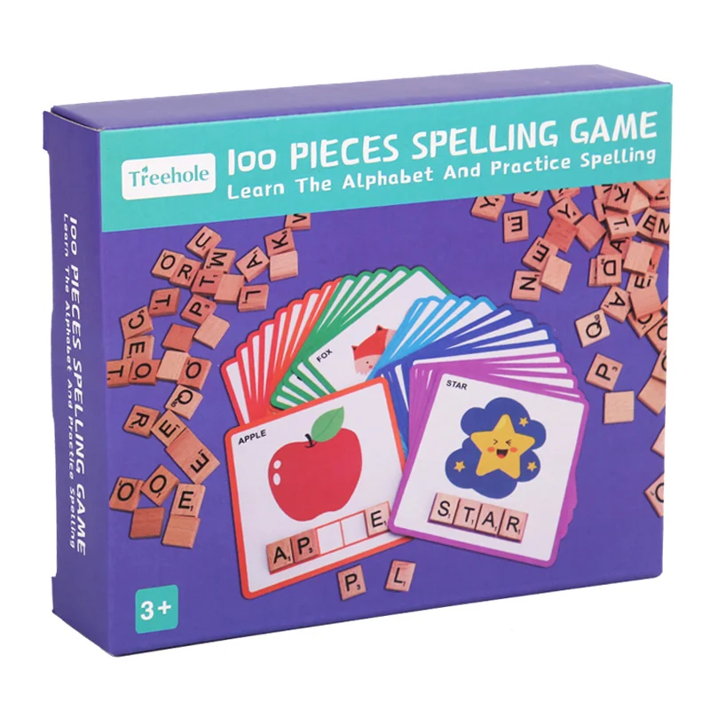 100pcs wooden word puzzle game