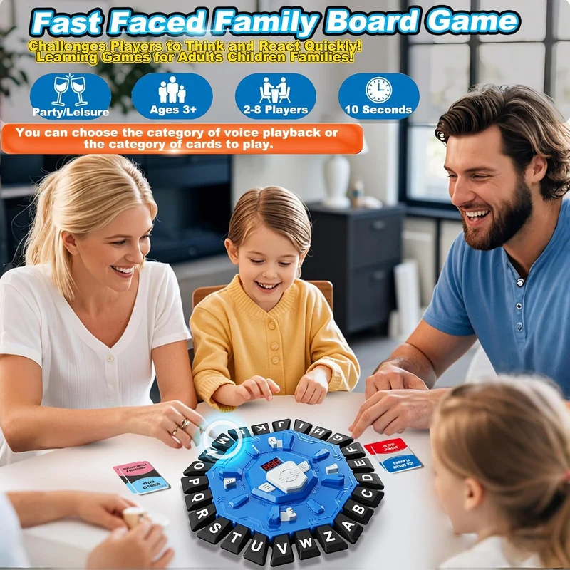 Blue 24-Letter Press Word Game