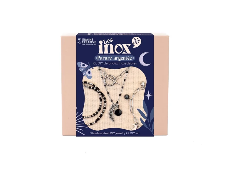 Kit DIY Parure Argentée Inoxydable – Créez 4 Bijoux Tendance