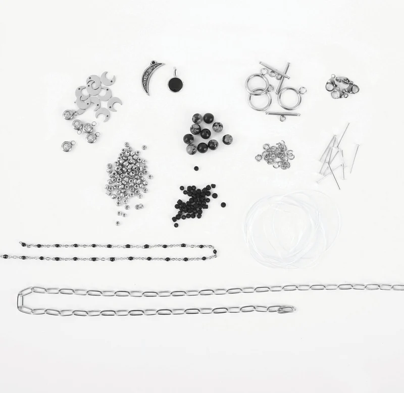 Kit DIY Parure Argentée Inoxydable – Créez 4 Bijoux Tendance