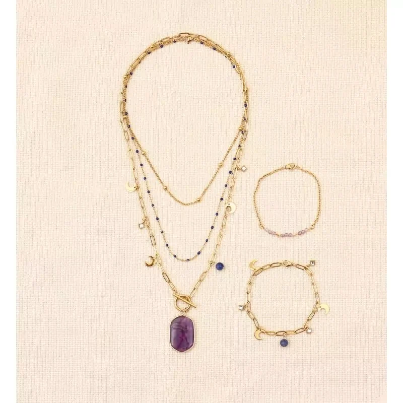 Kit DIY Bijoux Acier Inoxydable – Parure Violette & Bleue | Création Facile