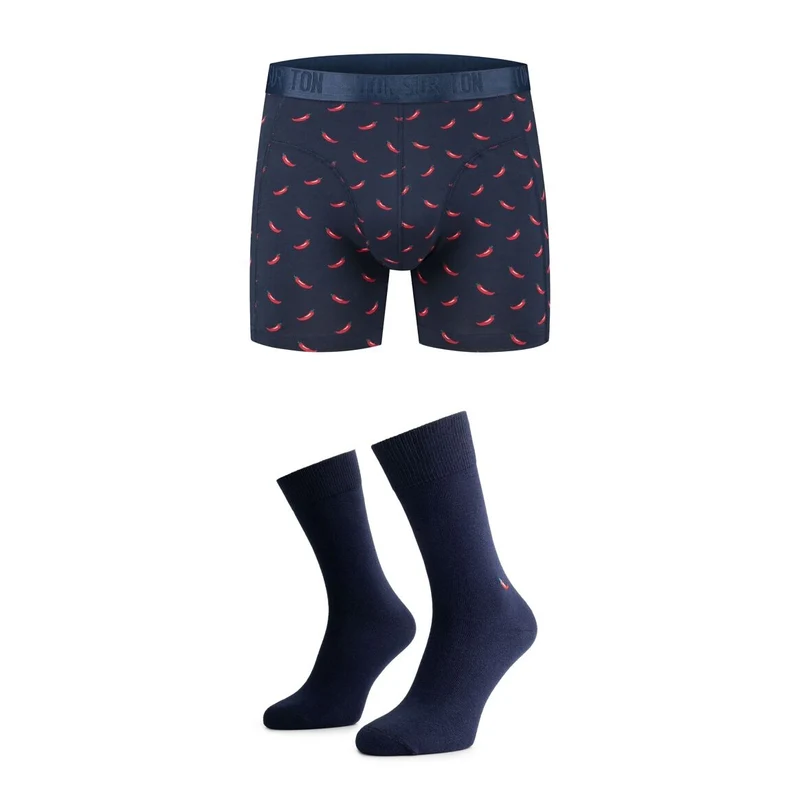 Red Hot – Coffret homme boxer & chaussettes assortis – Coton bio GOTS