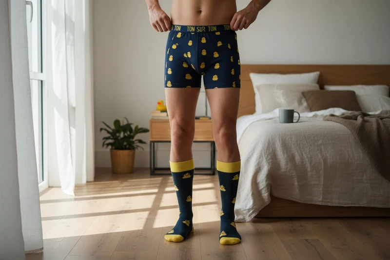 Chaussettes & Boxer Quack Canard – Coton Bio – Cadeau Homme Original