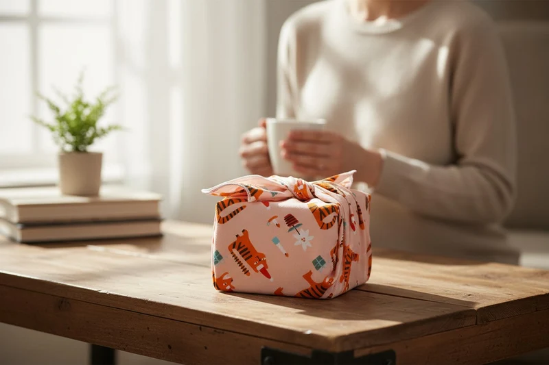 Furoshiki Tigres – Tissu Dashwood Studio – Emballage cadeau zéro déchet (4 tailles)