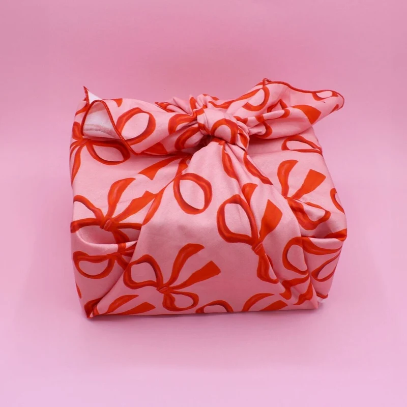 Furoshiki Nœuds en coton – Emballage cadeau zéro déchet (4 tailles)