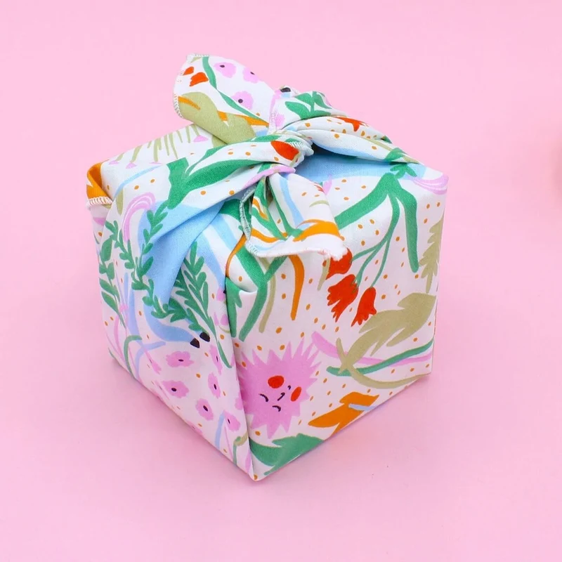 Furoshiki Licornes en coton – Emballage cadeau zéro déchet (4 tailles)