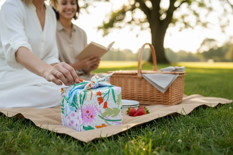 Furoshiki Licornes en coton – Emballage cadeau zéro déchet (4 tailles)