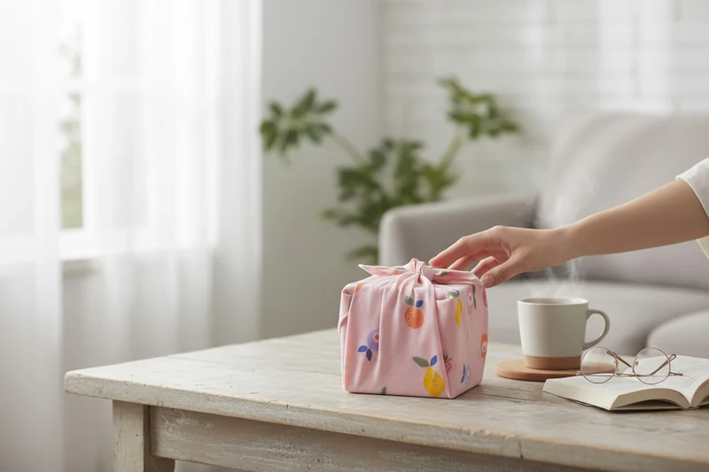 Furoshiki Fruits en coton – Emballage cadeau zéro déchet (4 tailles)