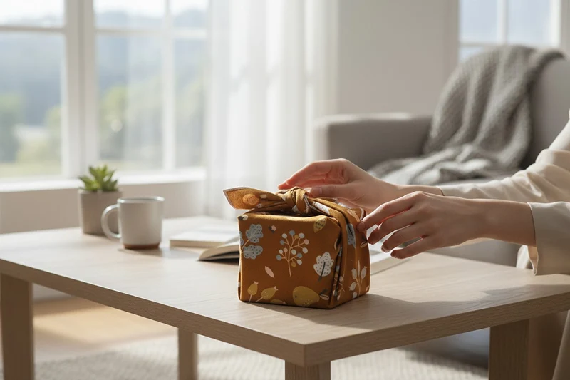 Furoshiki Automne en coton – Emballage cadeau zéro déchet (4 tailles)