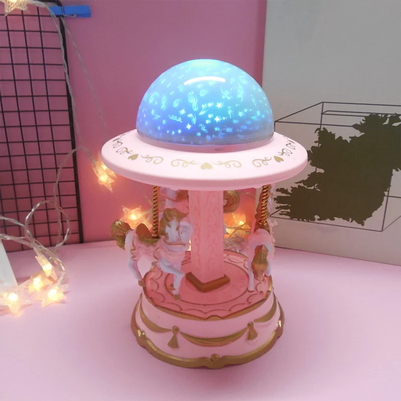 7.5×5.5×5.5in Holiday Toy List Tarmeek Carousel Music Box