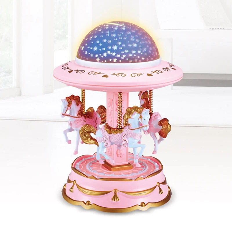 7.5×5.5×5.5in Holiday Toy List Tarmeek Carousel Music Box