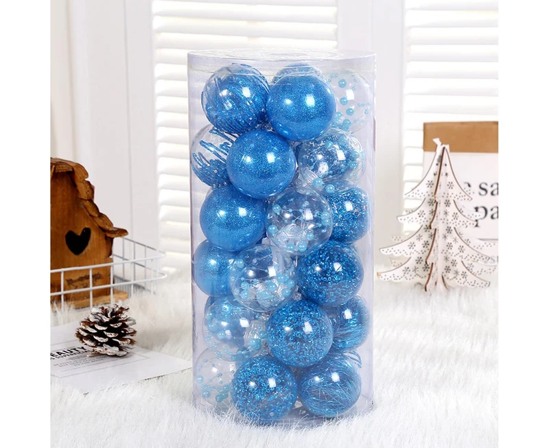 30pc Decorative DIY Tree Hanging Balls-Lake Blue 6cm