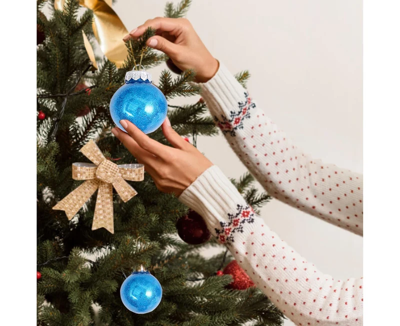30pc Decorative DIY Tree Hanging Balls-Lake Blue 6cm