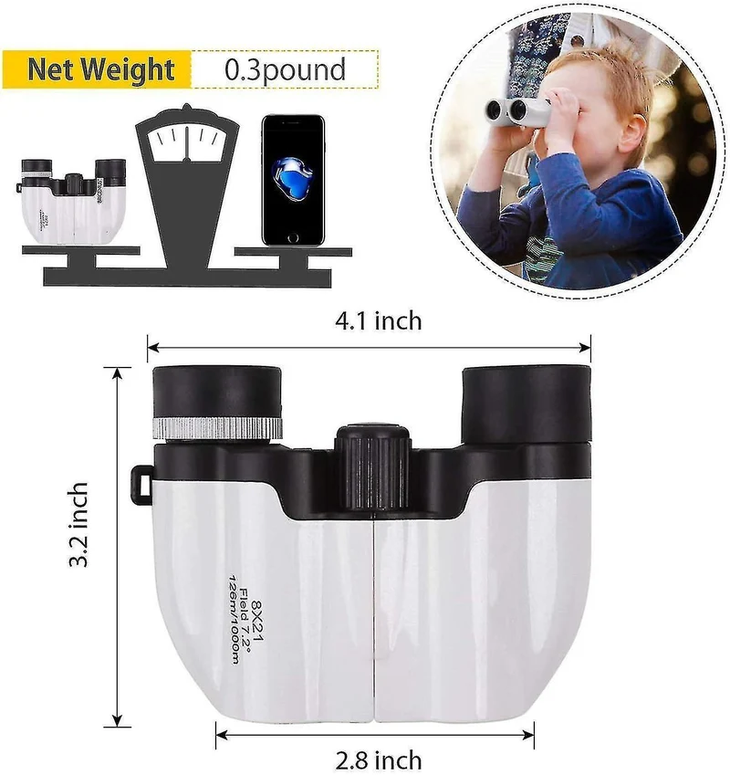 8x21 Binoculars for Babies Mini Compact Christmas Gift Binoculars