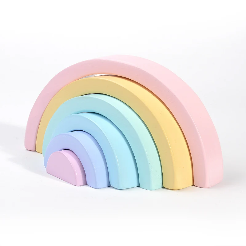 6 pieces of bright Makaron Rainbow blocks
