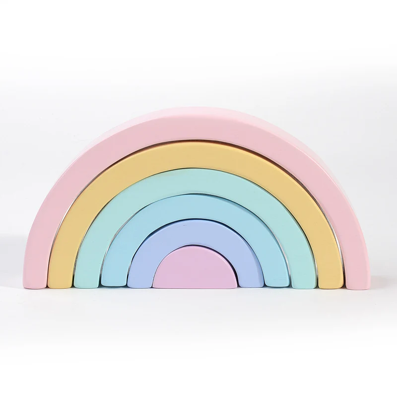 6 pieces of bright Makaron Rainbow blocks