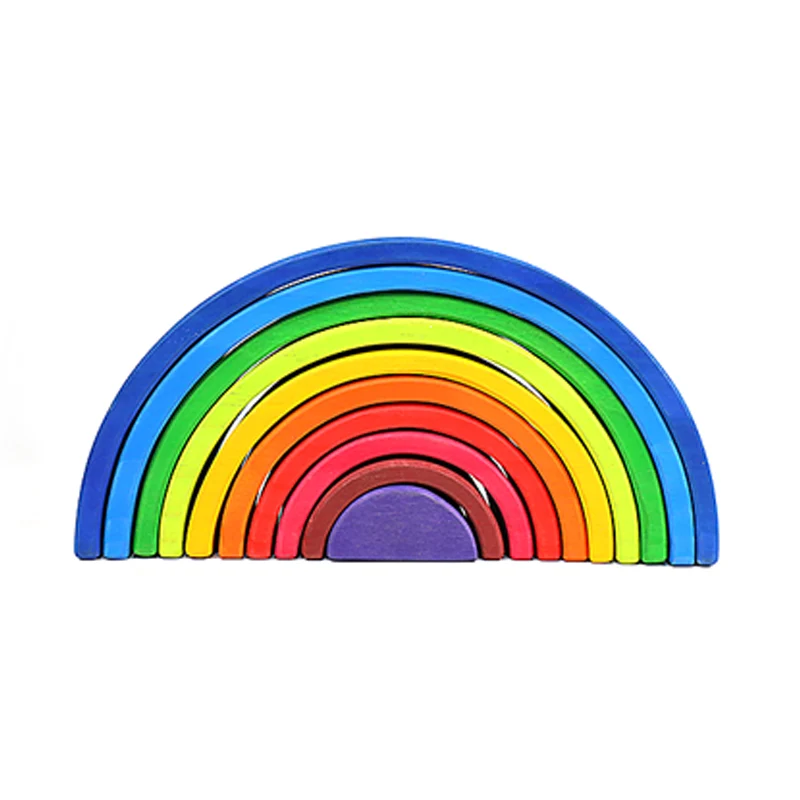 Big Rainbow block Wooden educational waldorf toys for kids