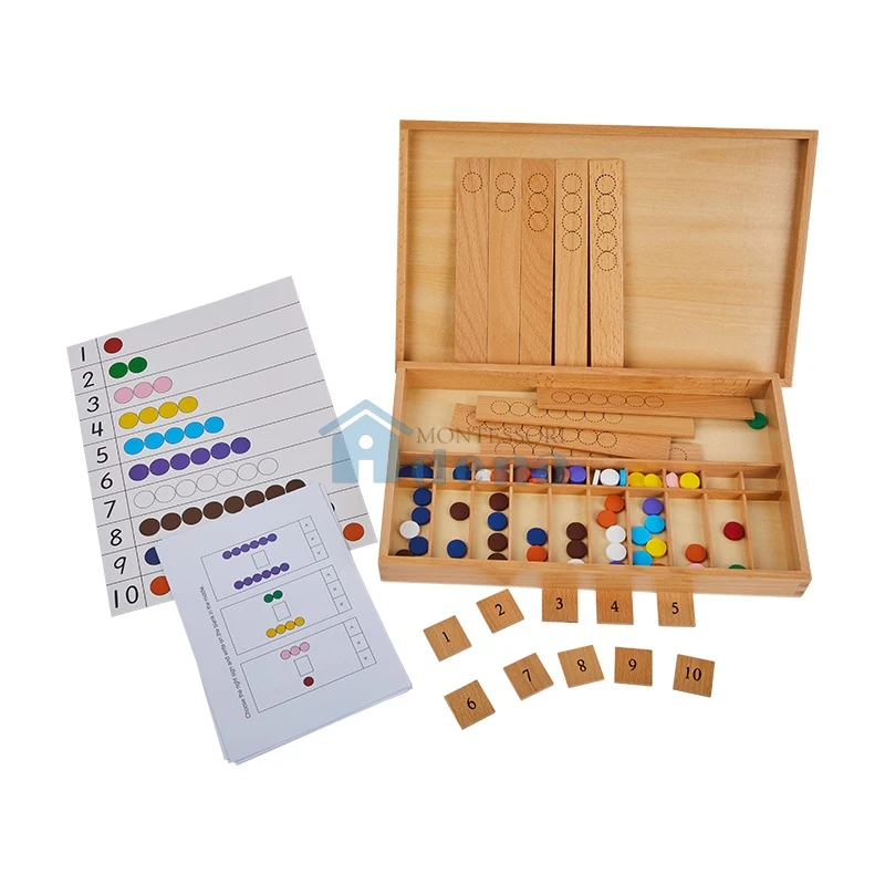 Adena Montessori Educational Wooden Toys Cards & Counters Mathematical Materials