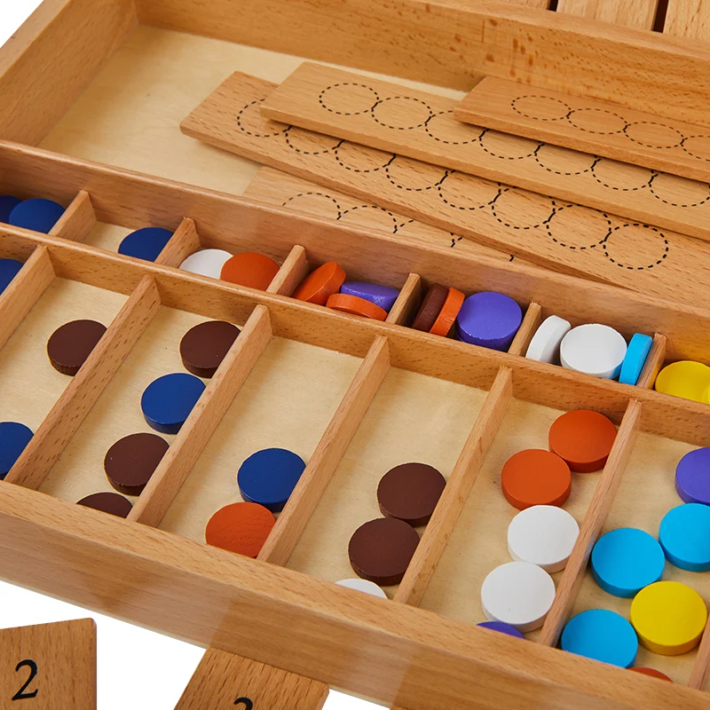 Adena Montessori Educational Wooden Toys Cards & Counters Mathematical Materials