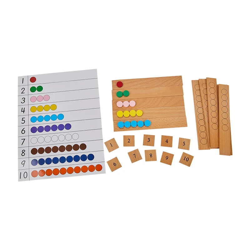 Adena Montessori Educational Wooden Toys Cards & Counters Mathematical Materials