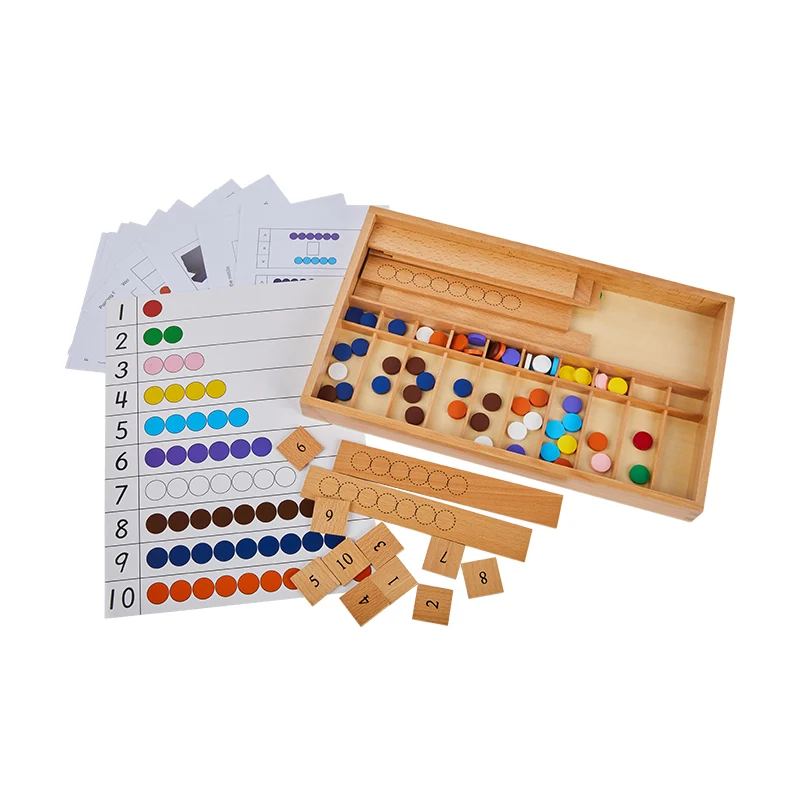 Adena Montessori Educational Wooden Toys Cards & Counters Mathematical Materials
