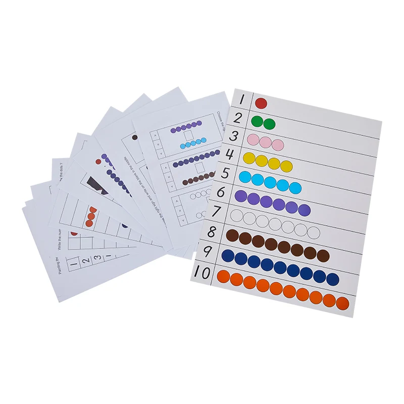 Adena Montessori Educational Wooden Toys Cards & Counters Mathematical Materials