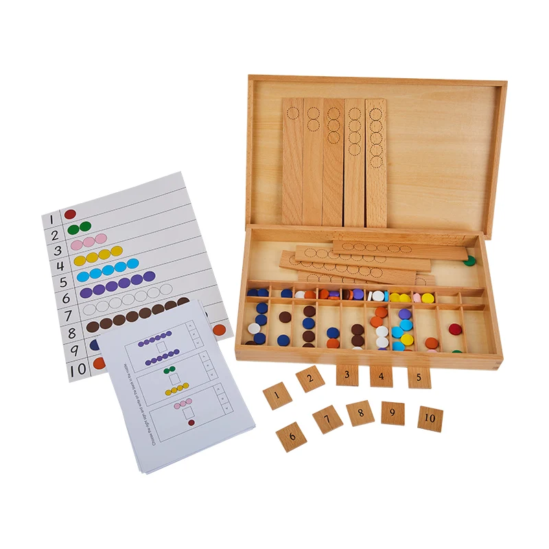 Adena Montessori Educational Wooden Toys Cards & Counters Mathematical Materials