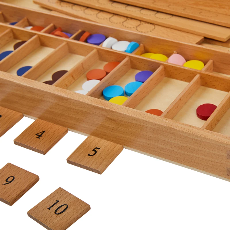 Adena Montessori Educational Wooden Toys Cards & Counters Mathematical Materials
