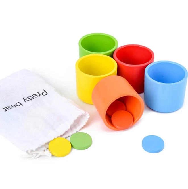 XQ312 Color classification cups, Kindergarten board games, wooden toys, development of children's educational multifunctional toys