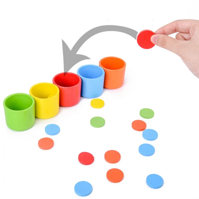 XQ312 Color classification cups, Kindergarten board games, wooden toys, development of children's educational multifunctional toys