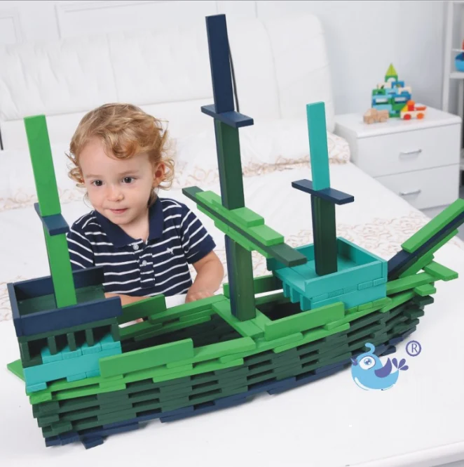 XQ517 300PCS tower building blocks children's creative wooden educational toys factory direct sales