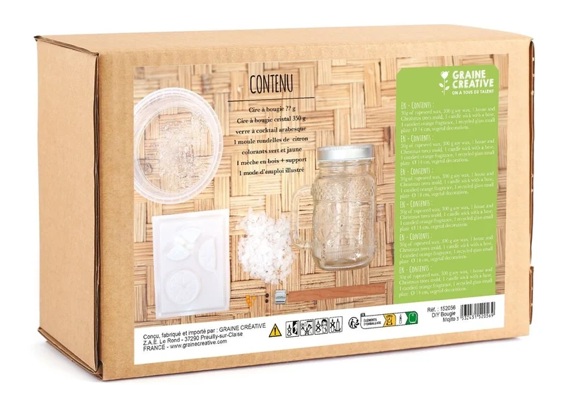 Kit DIY Bougie Mojito – Fabriquez une Bougie Cocktail Originale