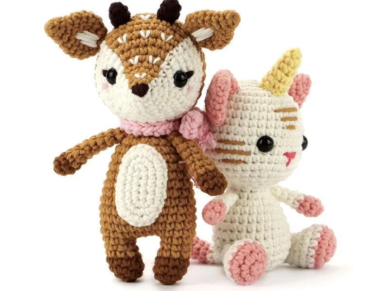 Kit Crochet Amigurumi Biche 17 cm – Doudou DIY Kawaii Graine Créative