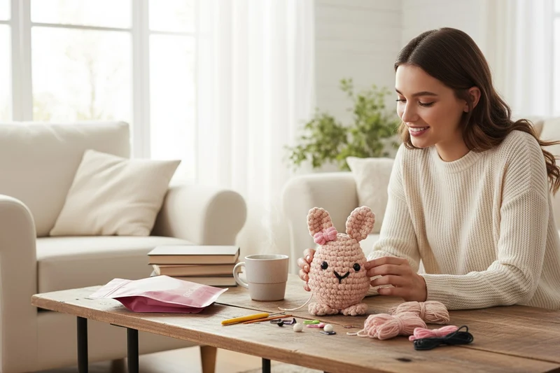 Kit Amigurumi Lapin Kawaï – Crochet DIY débutant avec notice Joy!
