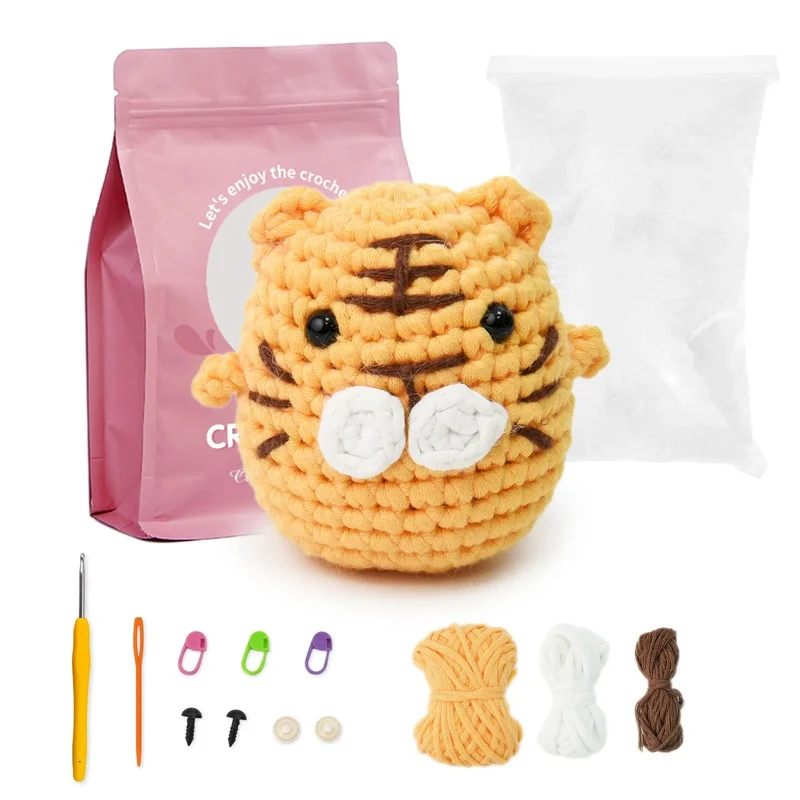 Kit Amigurumi Tigre – Crochet Facile pour Débutants