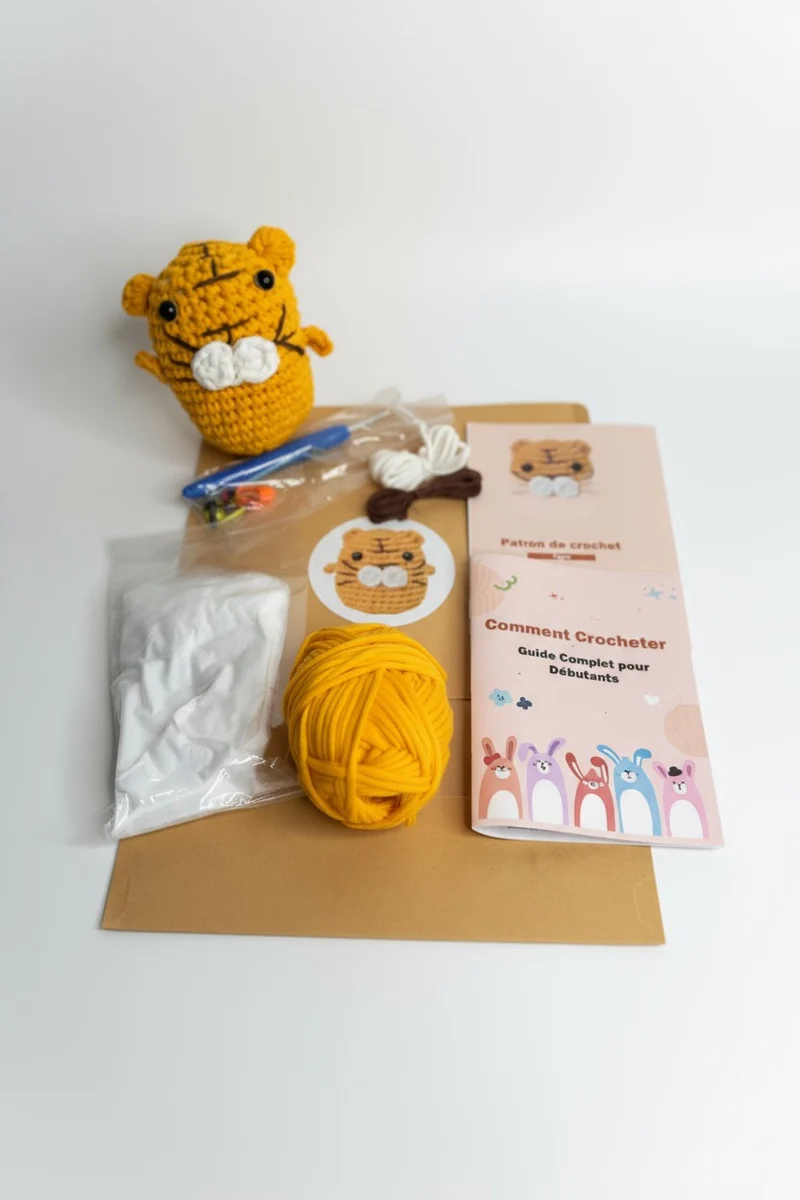 Kit Amigurumi Tigre – Crochet Facile pour Débutants
