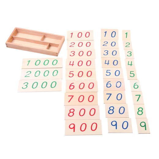 Small Wooden Number Cards With Box (1-3000) C056