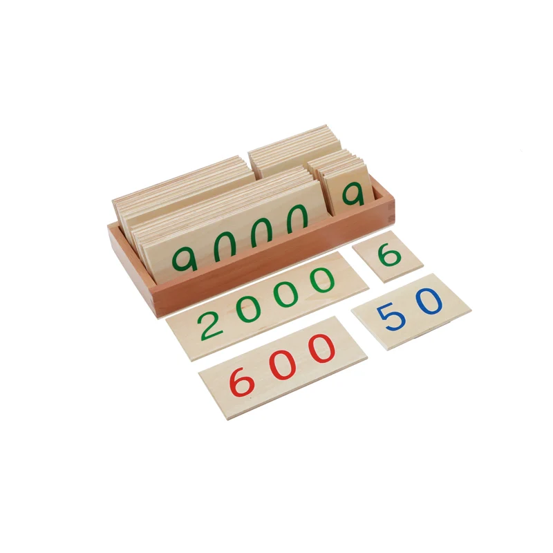Small Wooden Number Cards With Box (1-9000) C055