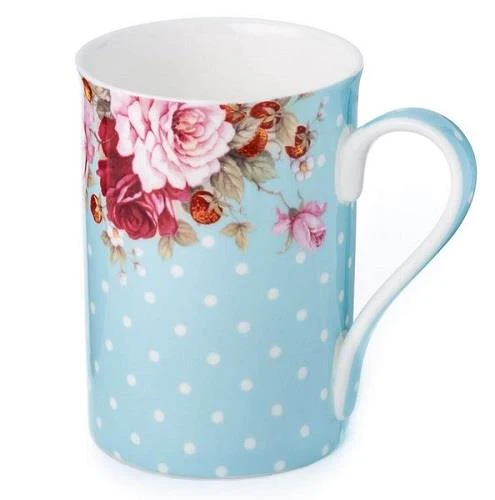McIntosh Dots & Roses Blue Classico Mug - Tasse pois et roses bleu