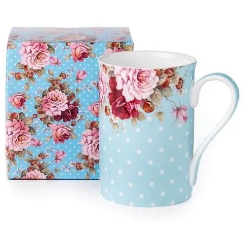 McIntosh Dots & Roses Blue Classico Mug - Tasse pois et roses bleu
