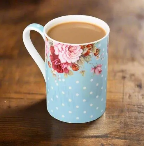 McIntosh Dots & Roses Blue Classico Mug - Tasse pois et roses bleu