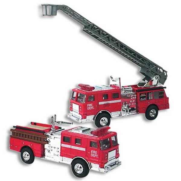 Die Cast Fire Engine Car Pull Back - Camion de pompiers miniature à friction