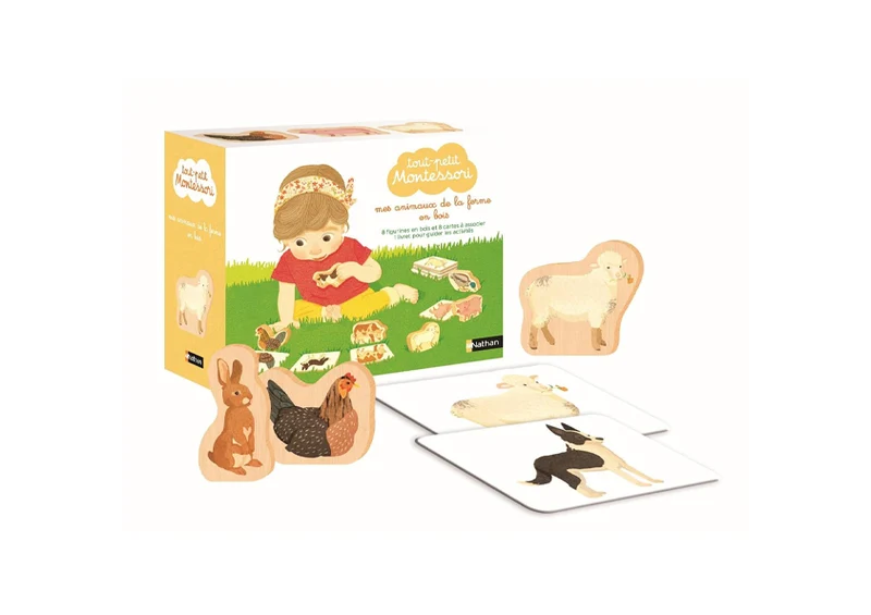 Tout-petit Montessori - cartes classifiées des animaux de la ferme et leurs petits -Nathan
