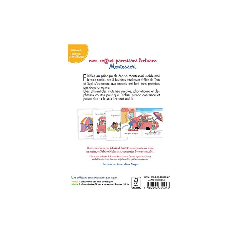 Mon coffret premières lectures Montessori : Le taxi de mamie - Niveau 1 -Nathan