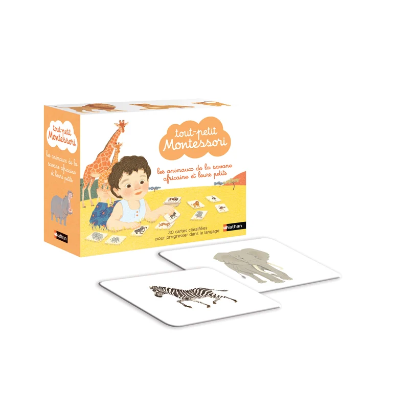 Les animaux de la savane africaine et leurs petits - Tout-petit Montessori -Nathan