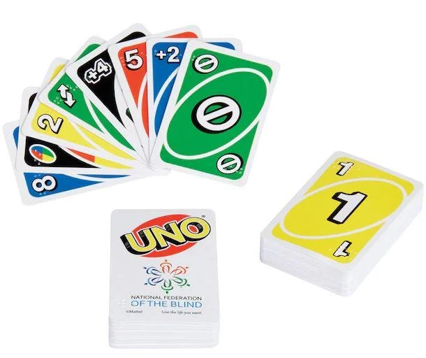 Uno Braille Card Game / Jeu de cartes en braille