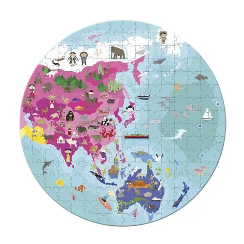 Janod Puzzle Double Sided World / Janod Casse-Tête Le Monde Double Face
