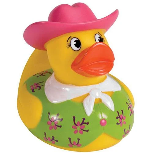 Schylling Rubber Duck Cowboy (Pink) / Cowboy Canard en Caoutchouc (Rose)
