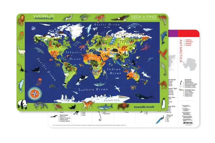 Crocodile Creek Placemat World Animals / Crocodile Creek napperon Animaux du monde
